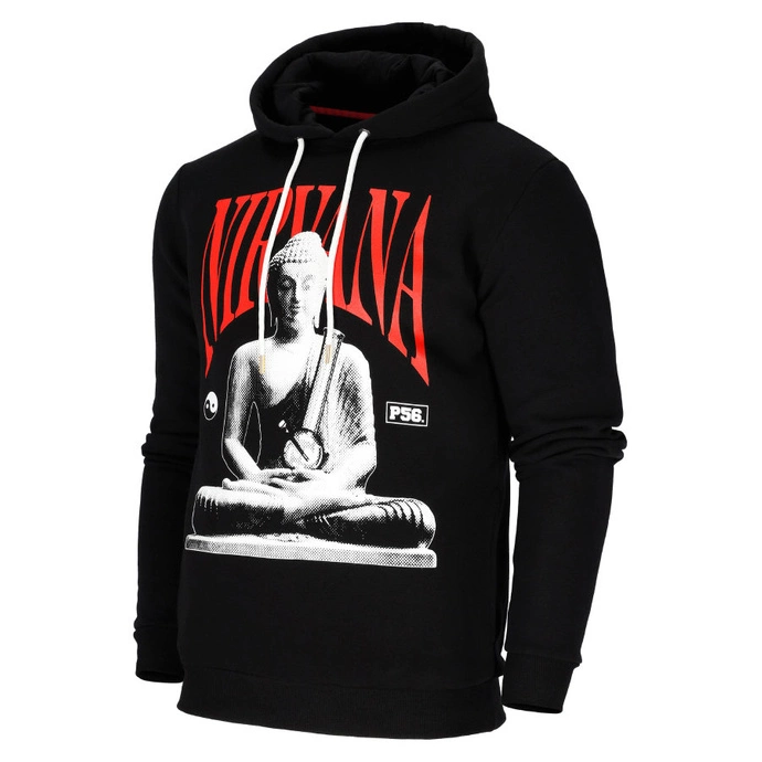 Bluza męska z kapturem Dudek P56 Nirvana Budda czarna