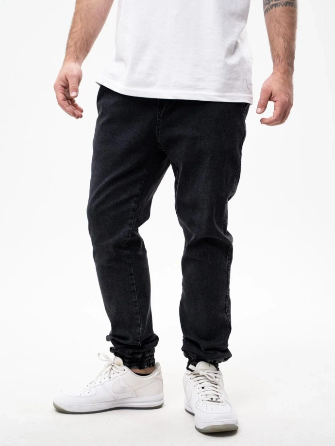 Spodnie męskie Jeans Jogger Jigga Wear Crown ciemno szare