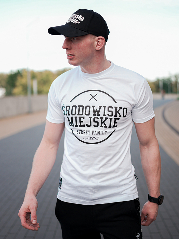 Koszulka męska t-shirt Środowisko Miejskie Theme biała/czarna