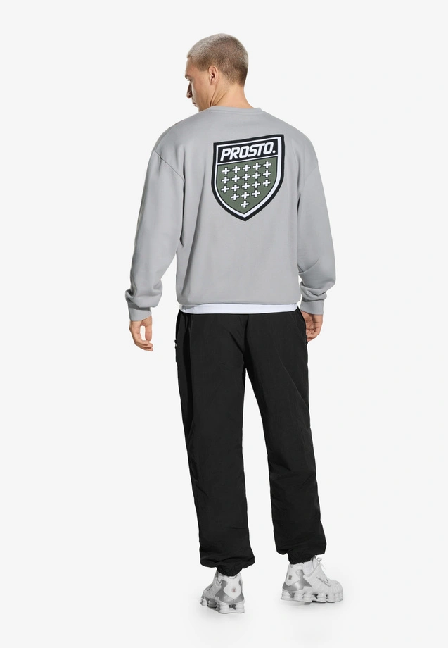 Bluza męska oversize Prosto Shield crewneck sprany szary