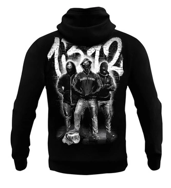 Bluza męska z kapturem Public Enemy 1.3.1.2 black/white hoodie czarna