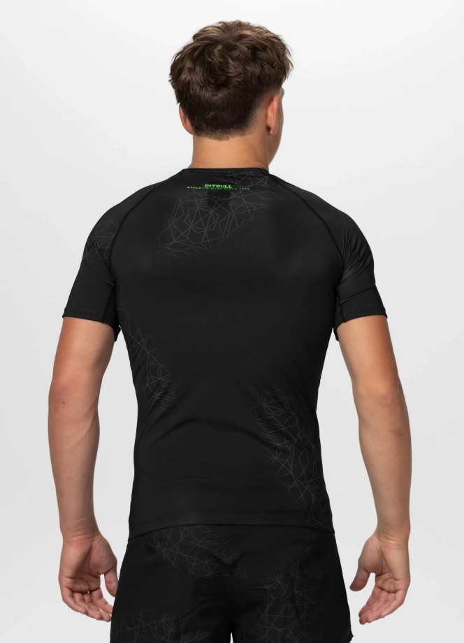 Koszulka męska rashguard Pitbull Ray czarna/zielona