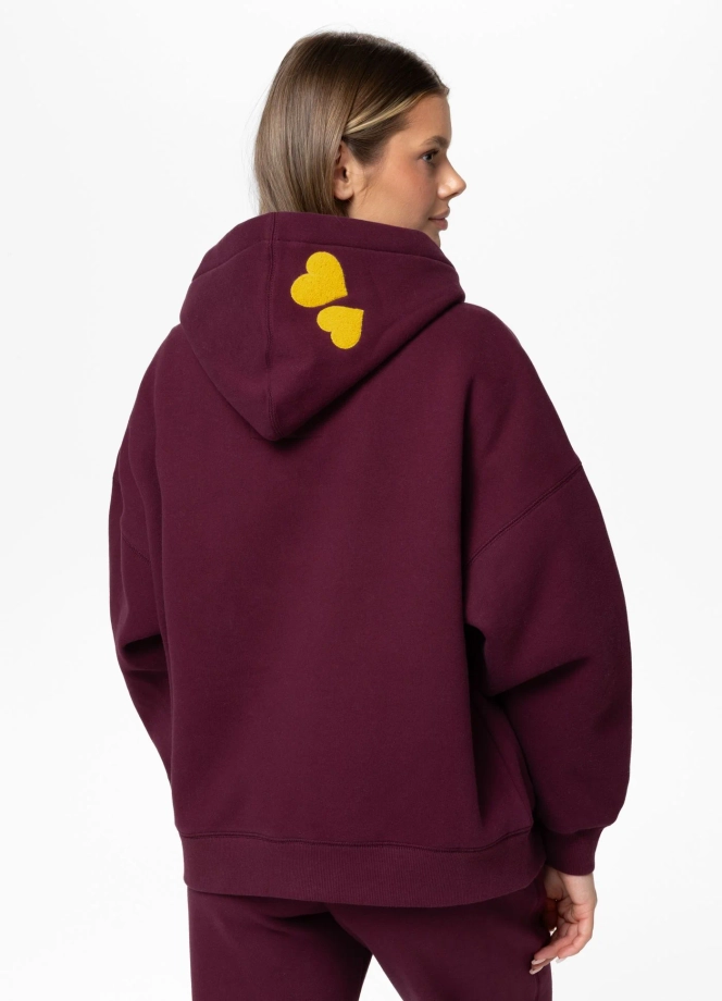 Bluza damska z kapturem Pitbull Tulla San Diego bordowa