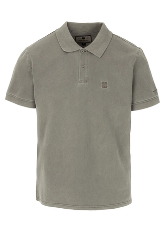 Koszulka męska Polo Pitbull Pique Small Logo Washed szara oliwkowa