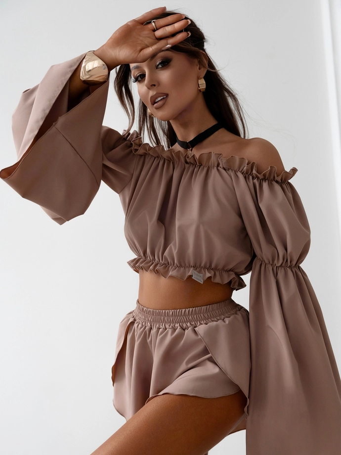 Komplet damski Olavoga Bibble brązowy