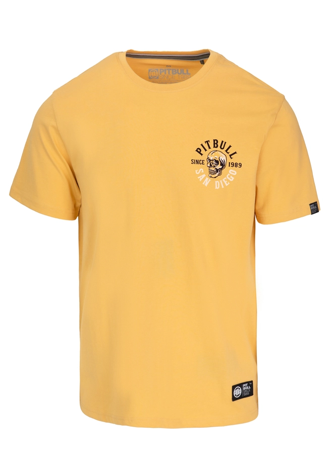 Koszulka męska T-Shirt Pit Bull Pitbull Skull Surf żółta
