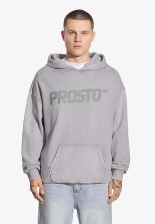 Bluza męska z kapturem Prosto Big Log szara