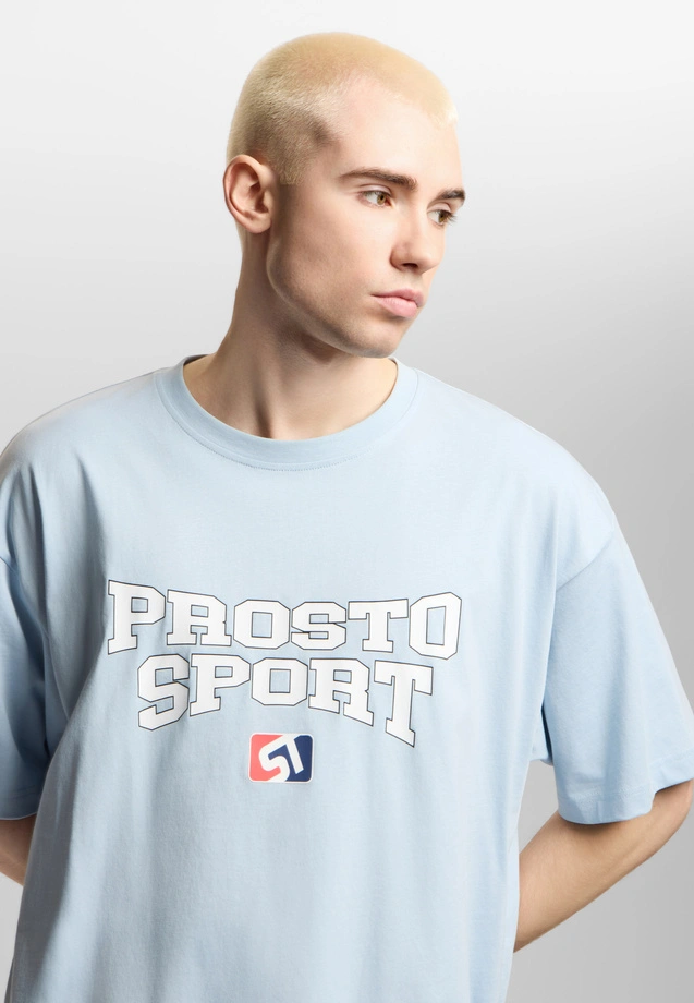 Koszulka męska t-shirt Prosto Sport jasno niebieska