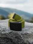 Pasek parciany Jigga Wear Simple Crown zielony