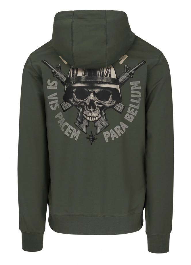 Bluza męska z kapturem Pitbull Pit Bull Para Bellum ZIP zielona