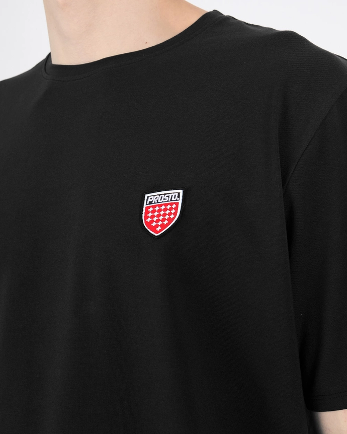 Koszulka męska t-shirt Prosto Shield Slim czarna
