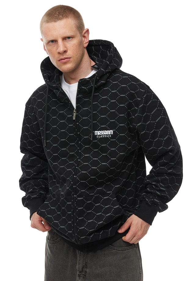 Bluza męska z kapturem ZIP Mass Dnm Biarritz czarna