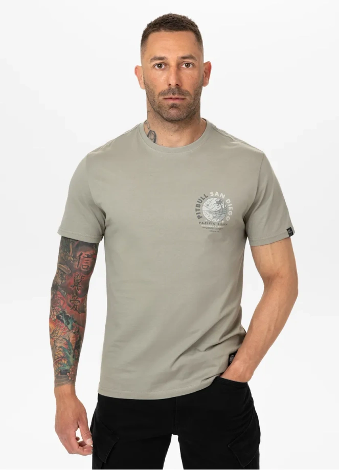 Koszulka męska T-Shirt Pit Bull Pitbull Planet Surf szara oliwkowa