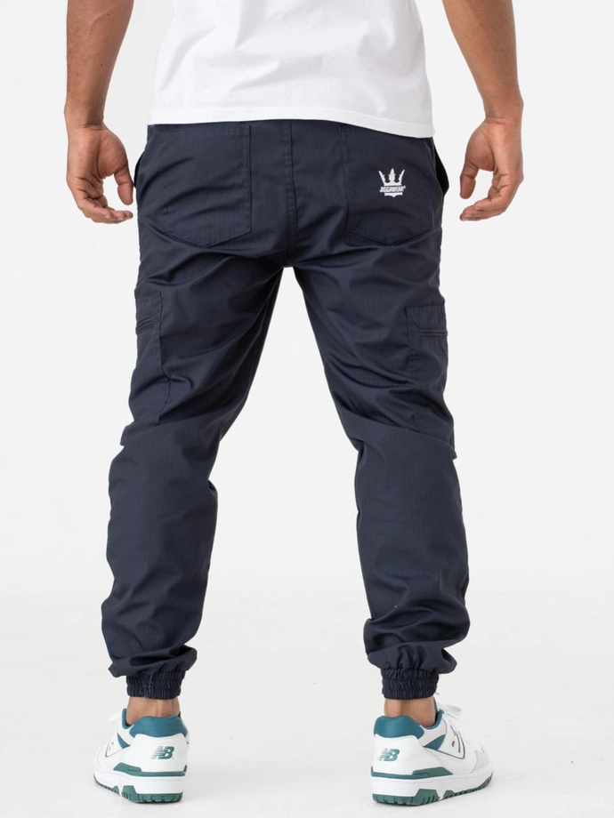 Spodnie męskie Materiałowe Jogger Bojówki Jigga Wear Crown Ripstop Cargo granatowe