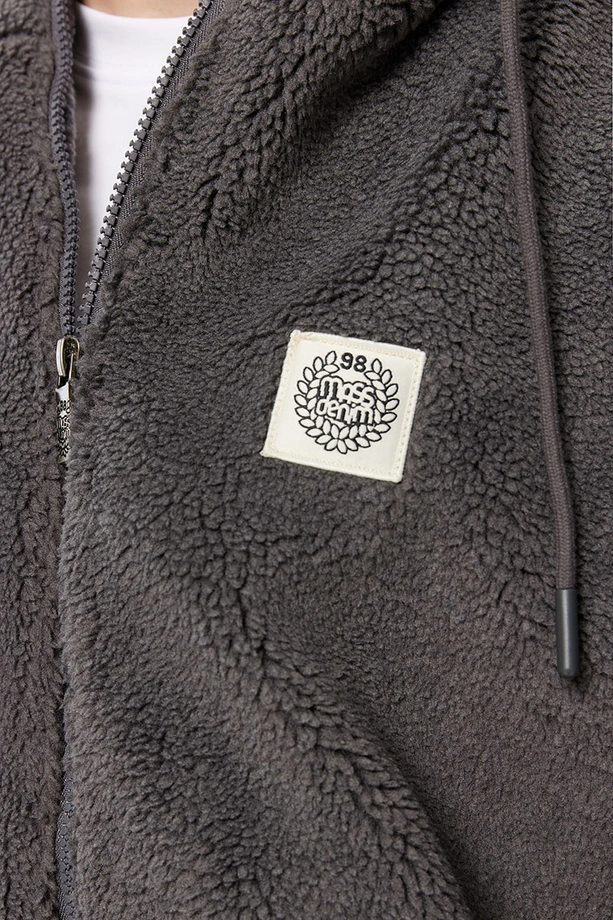 Kurtka przejściowa rozpinana Teddy Mass Denim Patch szara