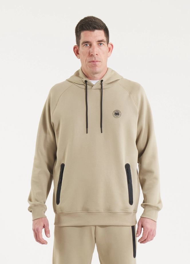 Bluza męska z kapturem Pitbull Pit Bull Dogwood beżowa