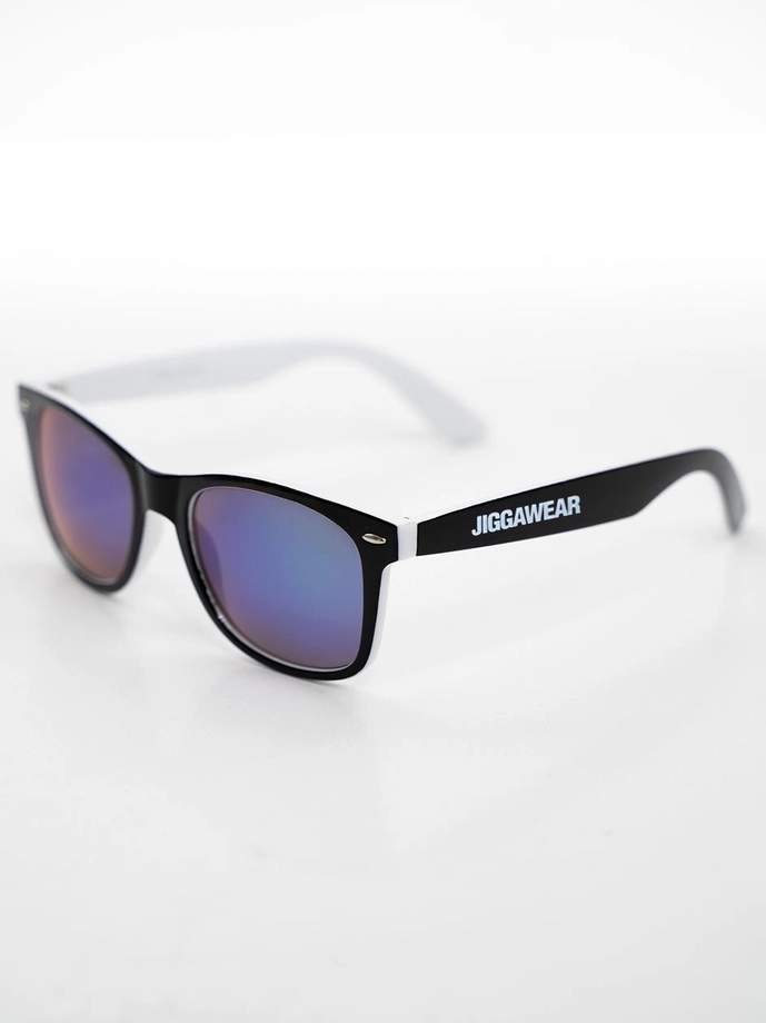 Okulary przeciwsłoneczne Jigga Wear Name Contrast Wayfarer czarno/biało/niebieskie