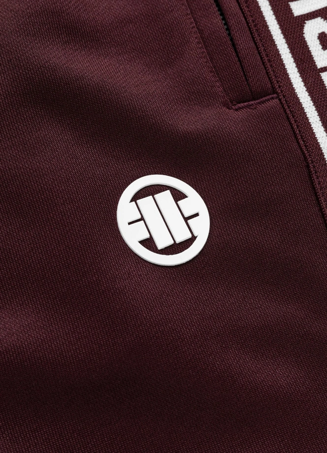 Spodnie dresowe męskie Pit Bull Oldschool Tape Logo 26 ciemno bordowe