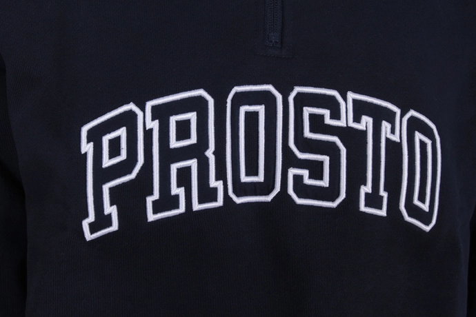 Bluza męska ze stójką Prosto Klasyk Mobi Half Zip granatowa