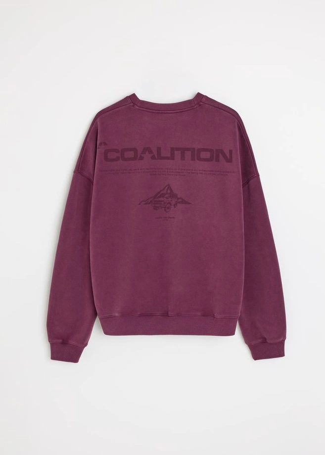 Bluza męska Coalition CLTN Washcrew śliwkowa fioletowa