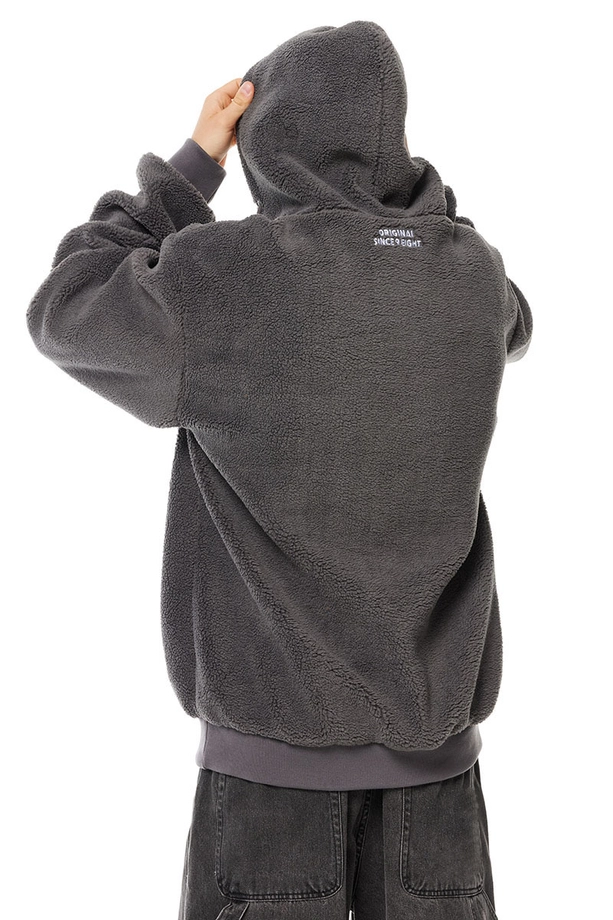 Kurtka przejściowa rozpinana Teddy Mass Denim Patch szara