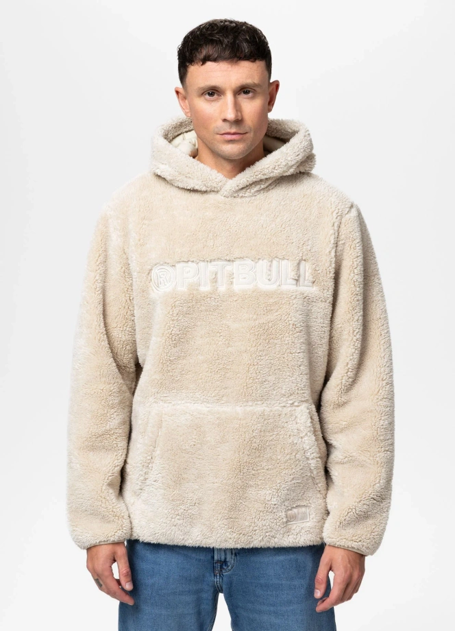 Bluza męska z kapturem Pit Bull Aragon beżowa