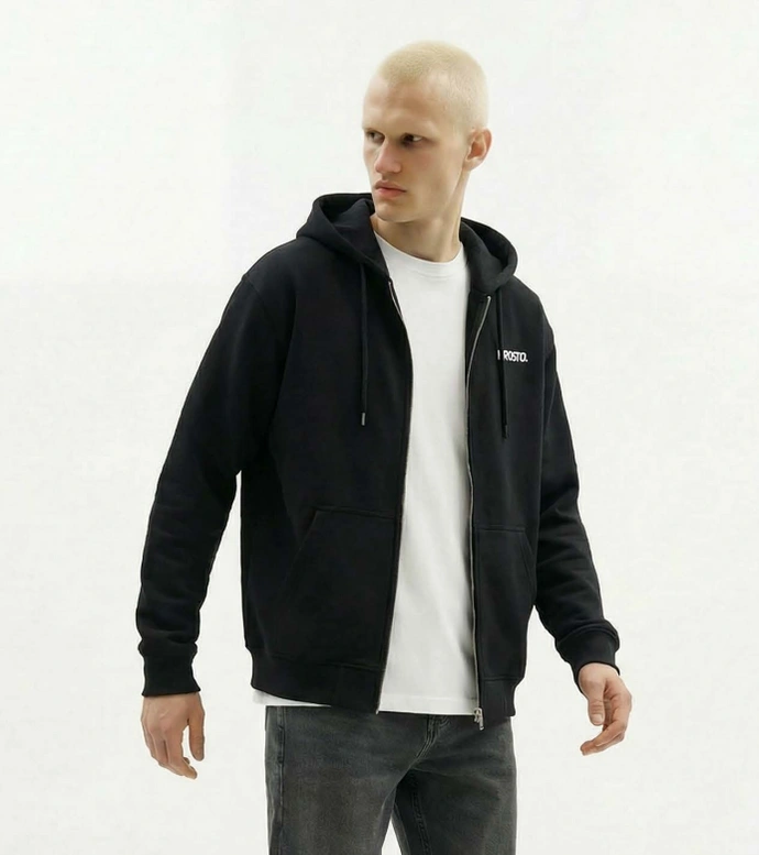Bluza męska rozpinana z kapturem Prosto Base czarna
