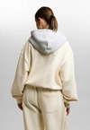 Bluza damska z kapturem oversize Prosto Baloon kremowa