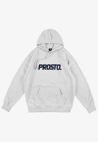 Bluza męska z kapturem oversize Prosto Check szara