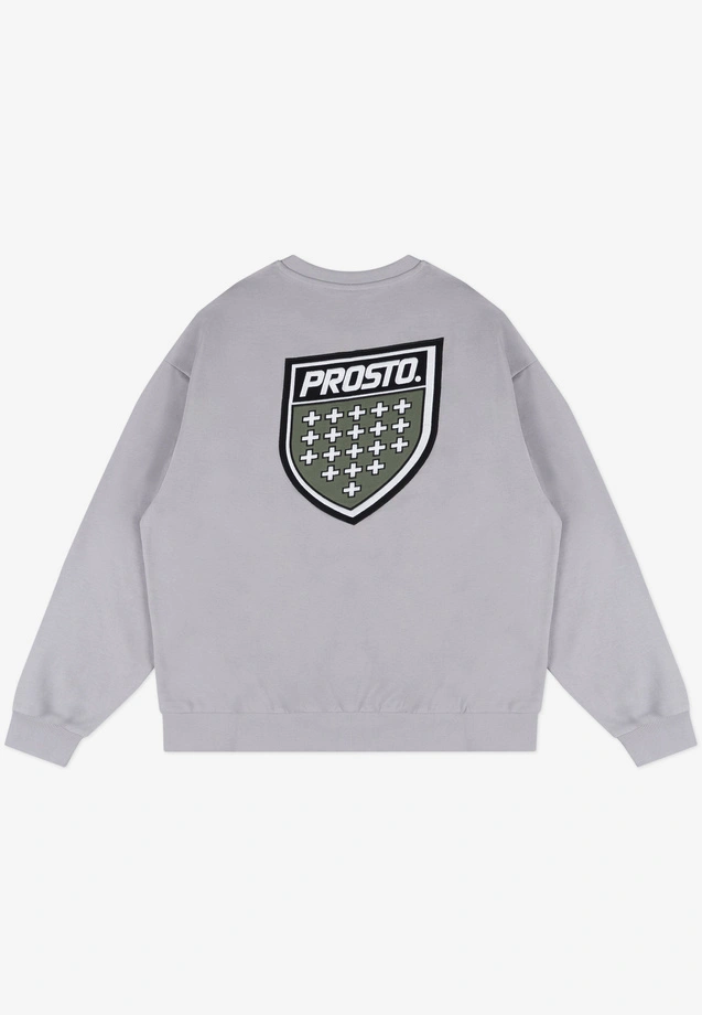 Bluza męska oversize Prosto Shield crewneck sprany szary