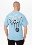 Koszulka męska T-Shirt oversize Pitbull Graffiti Loose Fit jasno niebieska