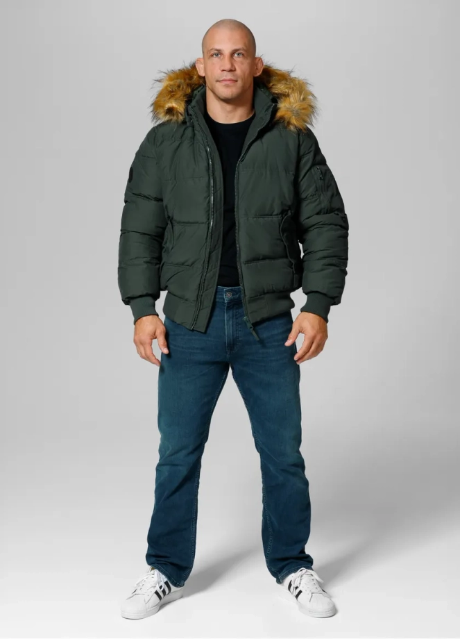 Kurtka zimowa męska Pit Bull Burnt Hooded Jacket zielona