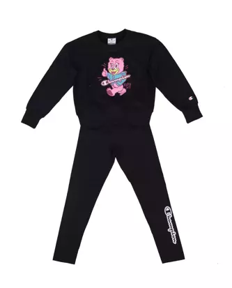 Komplet dresowy Champion Junior Bear crewneck czarny
