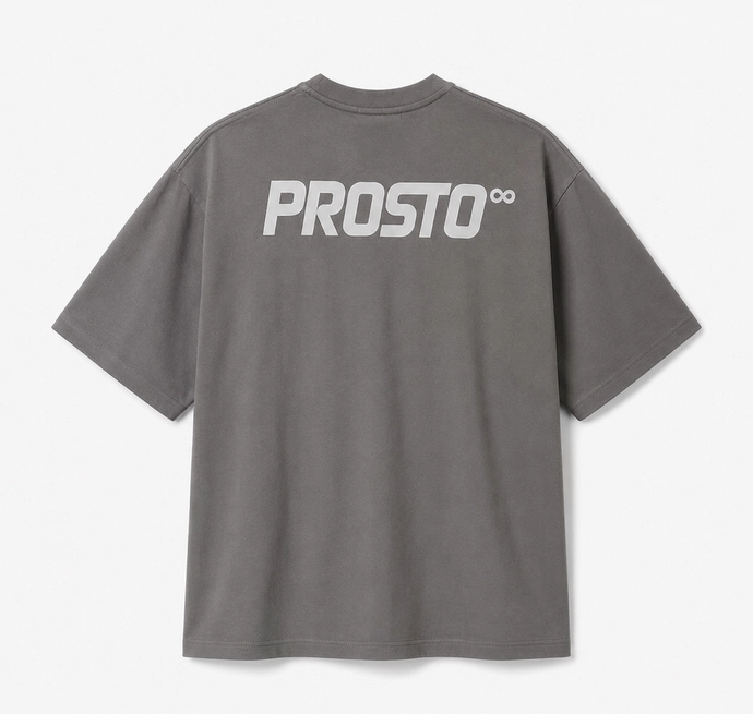 Koszulka męska t-shirt oversize Prosto Big Log Infinity ciemno szara