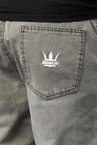 Spodnie męskie jeans jogger Jigga Wear Crown grey/green