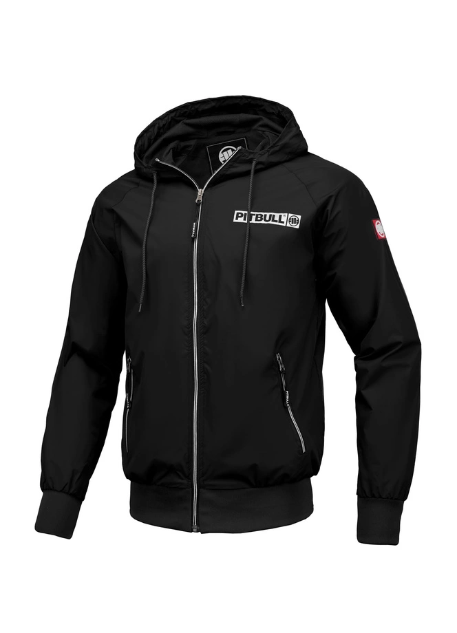 Kurtka męska wiosenna przejściowa Pit Bull Athletic Logo Nylon Jacket wiatrówka czarna