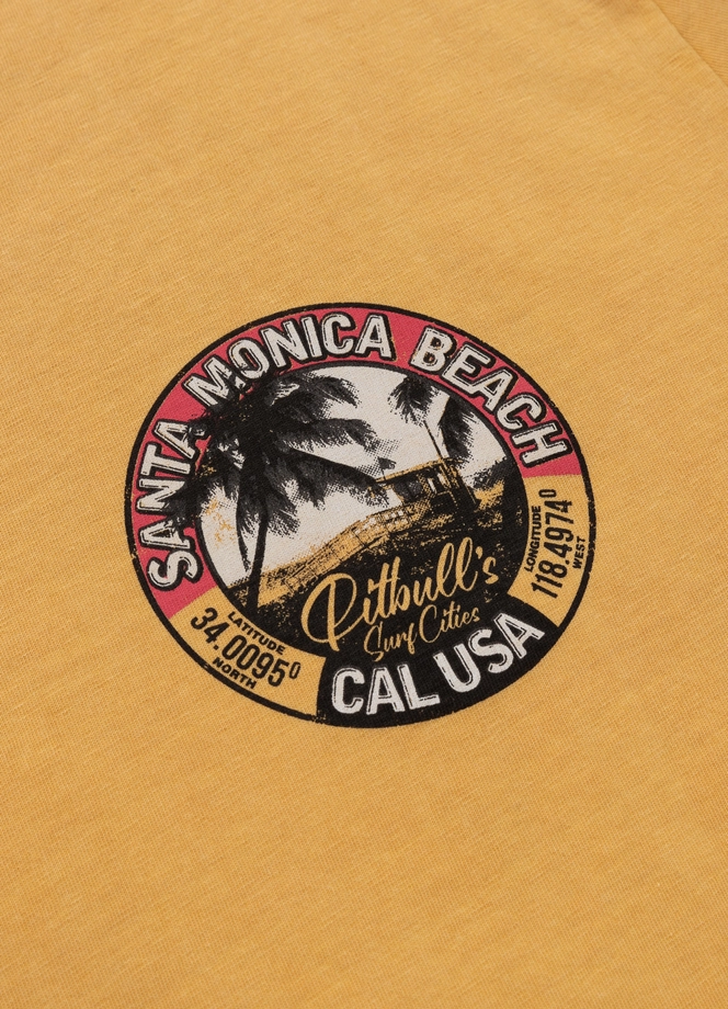 Koszulka męska T-Shirt Pit Bull Pitbull Denim Washed Oceanside 25 żółta