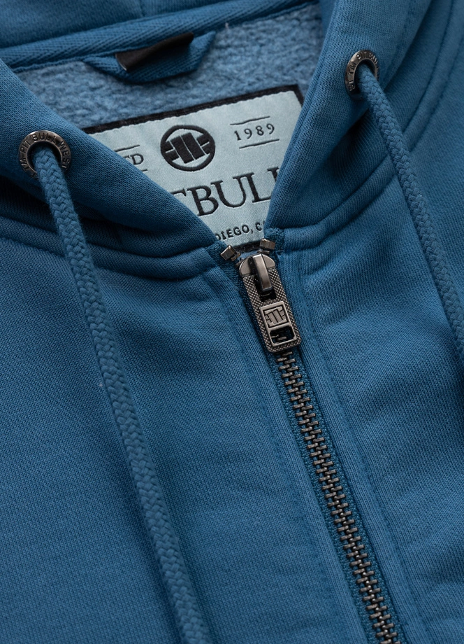 Bluza męska z kapturem Pitbull Pit Bull Lancaster 2 ZIP Washed niebieska
