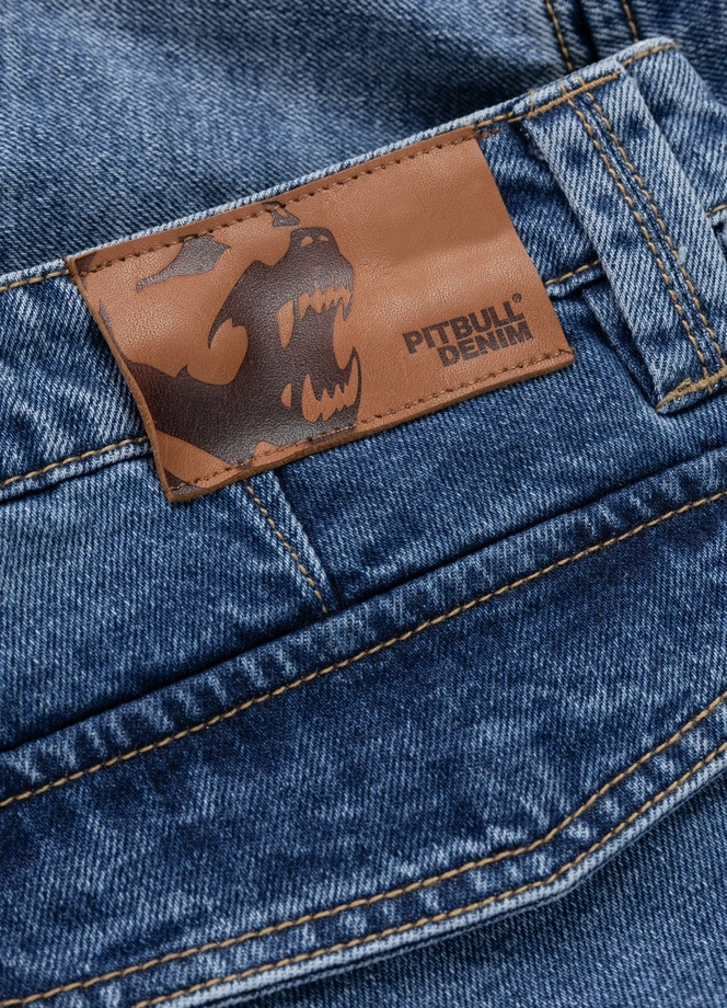 Spodenki szorty jeans bojówki męskie Pitbull Classic Wash Strandway niebieskie