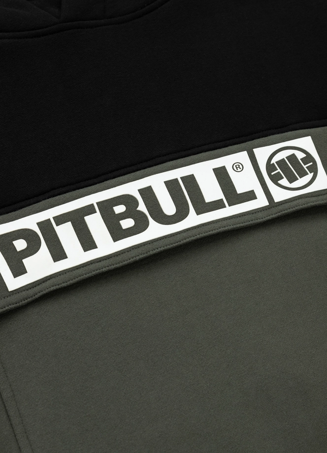 Bluza męska z kapturem Pitbull Pit Bull Terry Two-Color Hilltop hooded czarna/zielona
