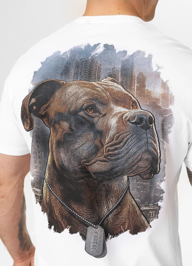 Koszulka męska T-Shirt Pit Bull Pitbull Hero biała