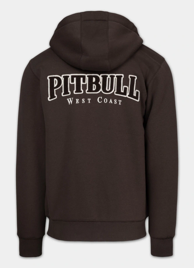 Bluza męska rozpinana z kapturem Pit Bull Ruffin Detroit brązowa