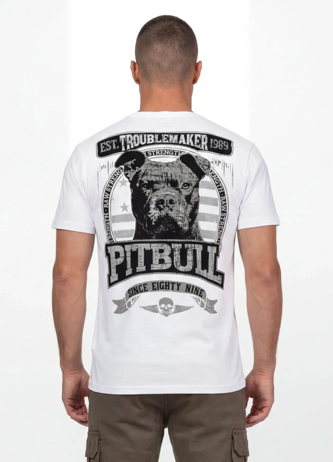Koszulka męska T-Shirt Pitbull Troublemaker biała
