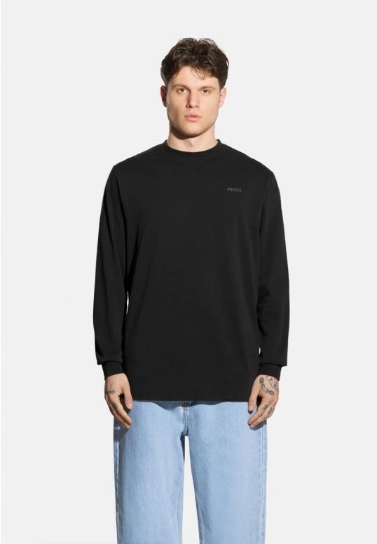 Koszulka longsleeve męski Prosto Ston grafitowa czarna