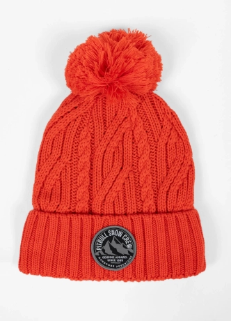 Czapka zimowa z pomponem Pit Bull Beanie Bubble Snow Crew 25 czerwona