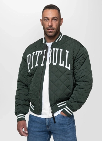 Kurtka męska przejściowa bejsbolówka Pit Bull Jupiter zielona