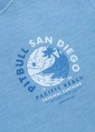 Koszulka damska T-shirt Pit Bull Planet Surf sprany niebieski