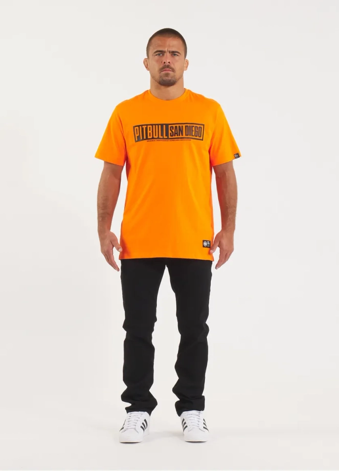 Koszulka męska T-Shirt Pit Bull Pitbull Eighty Nine Dog 25 pomarańczowa