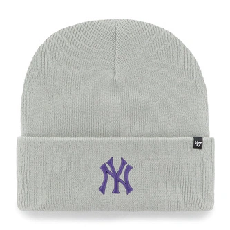Czapka zimowa unisex 47 Brand MLB New York Yankees jasno szara fioletowa