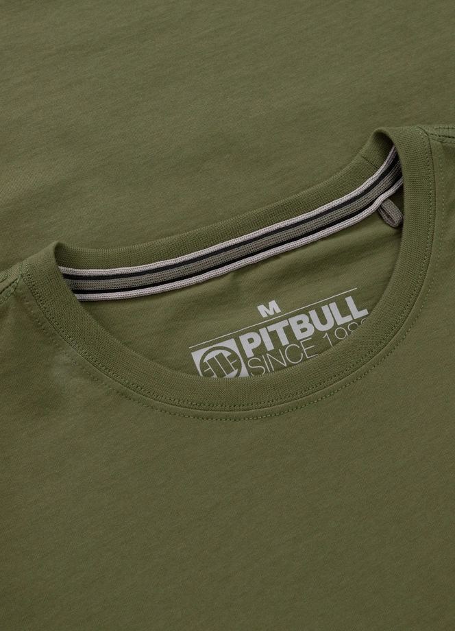 Koszulka męska T-Shirt Pitbull Small Logo oliwkowa zielona